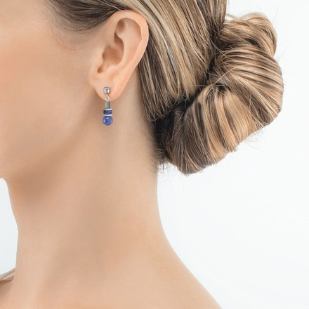 Серьги-пусеты Coeur de Lion Blue-Silver 4351/21-0717