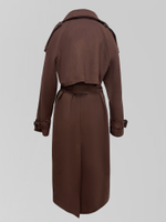 Тренч Koko Be Trendy однотонный длинный замшевый с ремешком