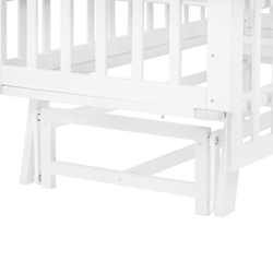 Кроватка детская Indigo Style на ножках с легкосъемной стенкой, продольный маятник белый-белый