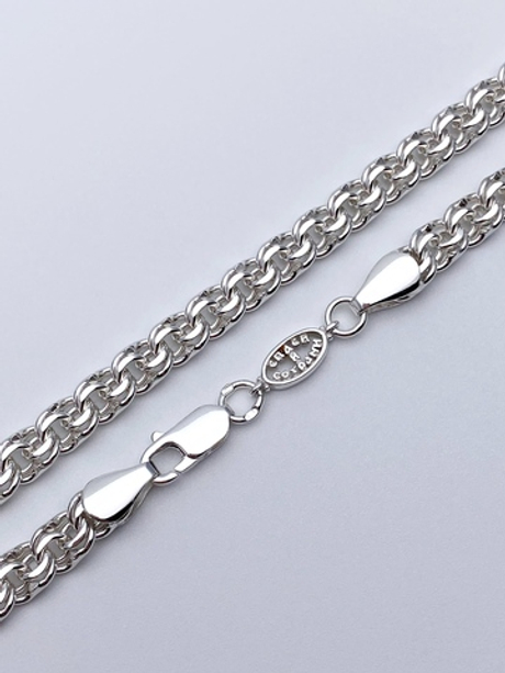 Цепь из серебра/Бисмарк/Со вставкой спаси и сохрани