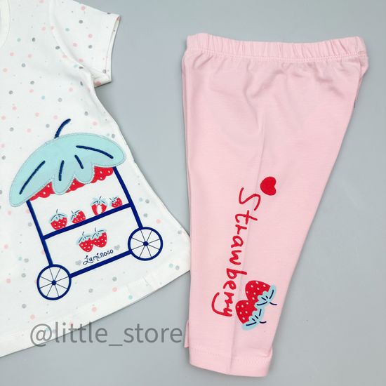 Комплект хлопковый "Strawberry" белый/розовый