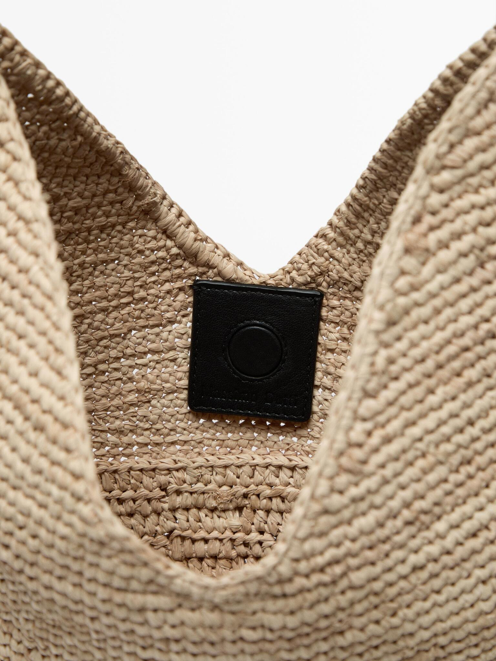 Massimo Dutti Сумка-шопер из рафии, бежевый