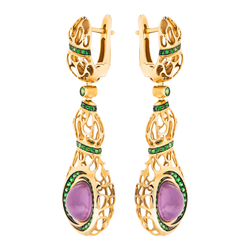 Серьги с Халцедонами и Цаворитами, E0161-1/34