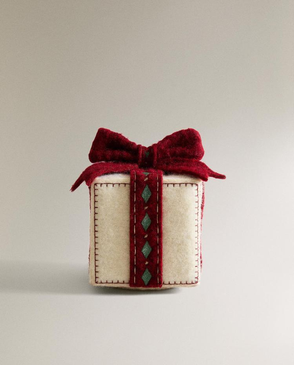 ZARA HOME МАЛЕНЬКИЙ СВЕТЯЩИЙСЯ НАПОЛЬНЫЙ РОЖДЕСТВЕНСКИЙ ПОДАРОК, ЖЕЛТОВАТО-БЕЛЫЙ