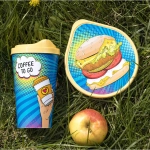 Набор: стакан с крышкой 550мл с декором + контейнер для хранения 0,4л с декором «IZI-GO»