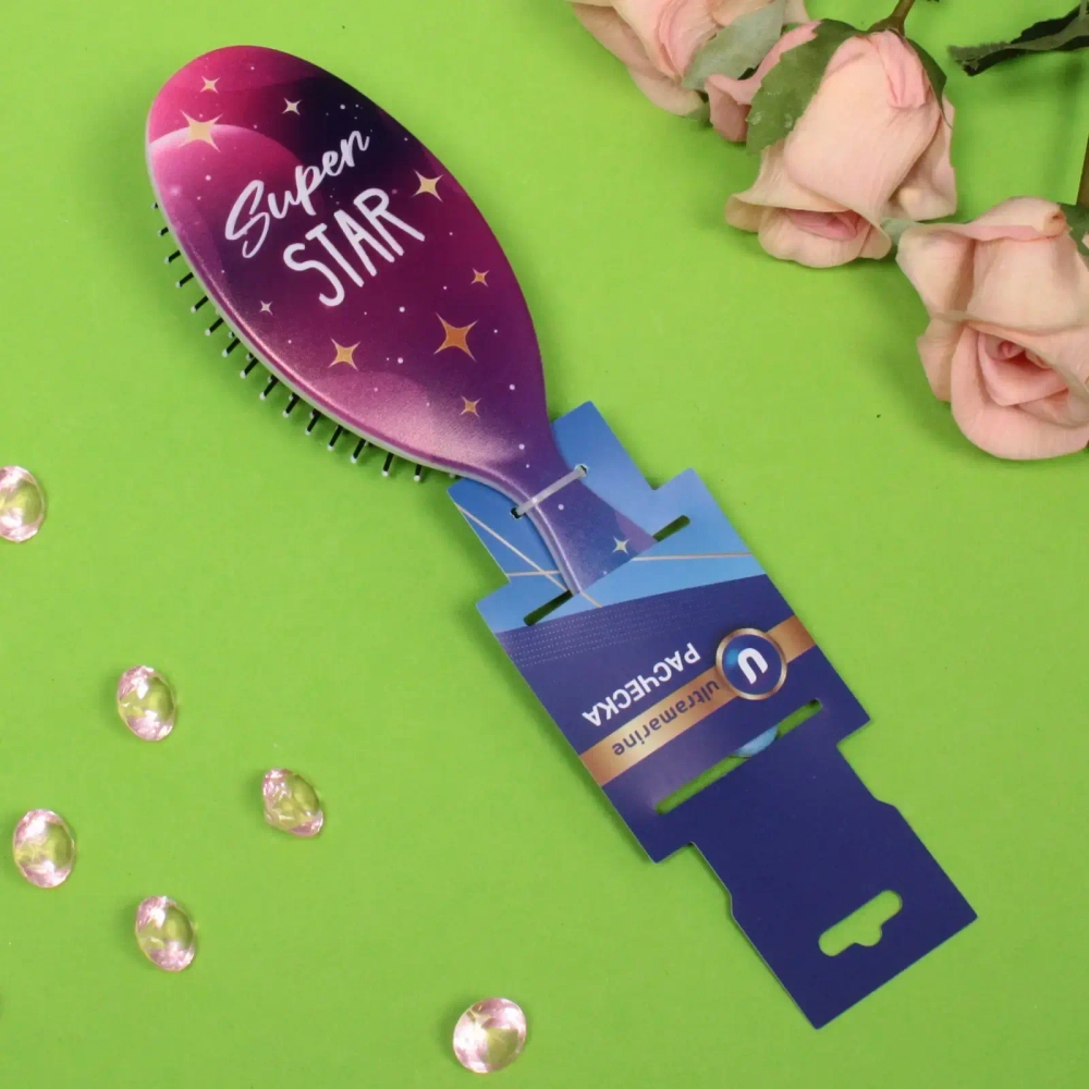 Расчёска массажная «The Best Collection - Super Star», 7*24 см (блистер Ultramarine)
