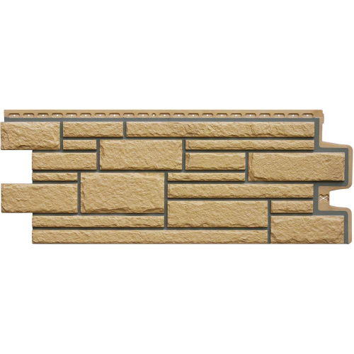 Панель фасадная Grand Line Design Камелот песочный со швом Ral 7006 1107х424 мм