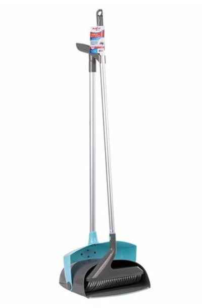 Совок для мусора +щетка закрывающаяся крышка. алюминиевая рукоятка 74 см. ЛОВУШКА. LAIMA HOME 606804