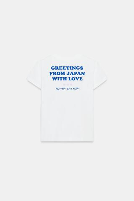 ZARA ФУТБОЛКА HELLO KITTY AND MY MELODY © SANRIO, ЭКРЮ