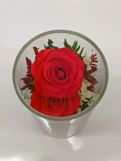 натуральные кустовые розы в стекле, вакуум*