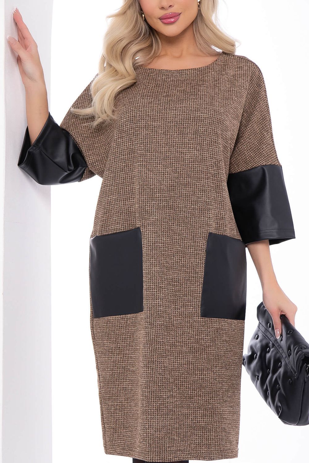 Платье "Кайла" (капучино/блэк) П8150 LT Collection