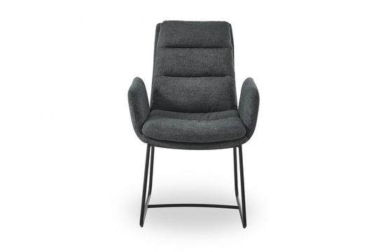 Стул мягкий обеденный с подлокотниками Vern темно-серый