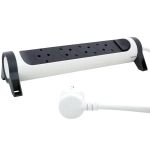 Legrand Revolution Комфорт Бело-черный Удлинитель 4x2К+З с выкл., кабель 1,5м, плоские розетки, фиксируемый поворотный блок, 694529