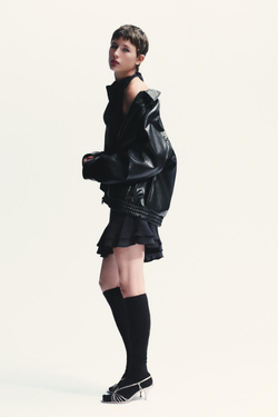 ZARA БОМБЕР ИЗ ИСКУССТВЕННОЙ КОЖИ, ЧЕРНЫЙ