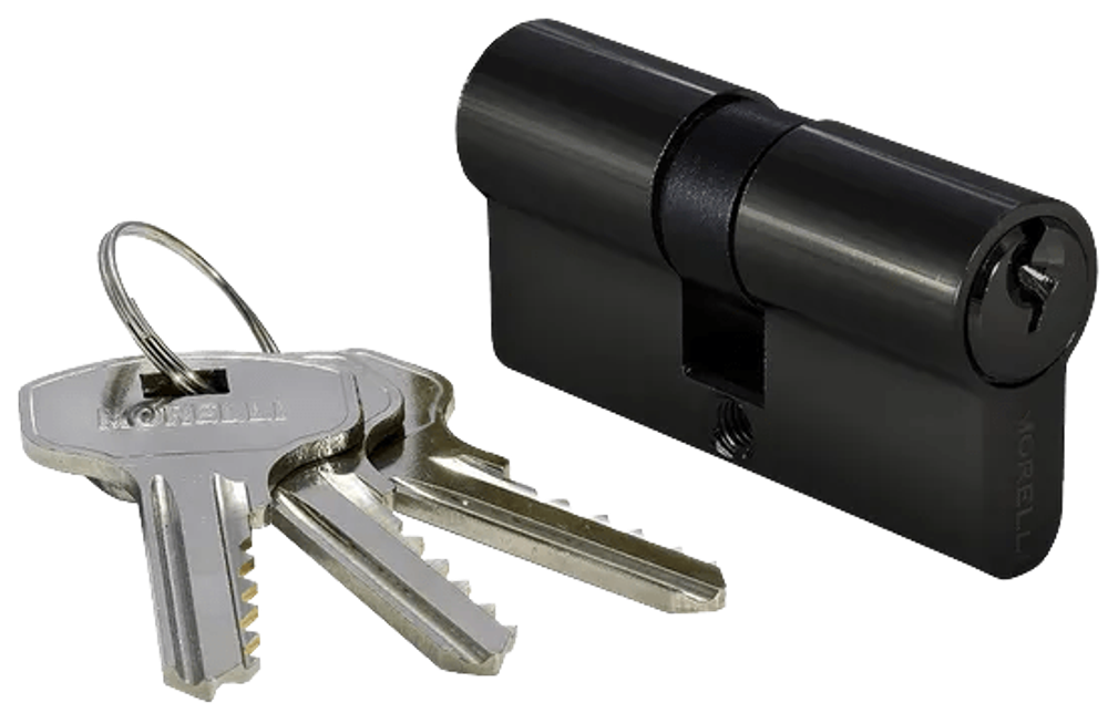 Ключевой цилиндр MORELLI ключ/ключ (60 мм) 60C BL Цвет - Черный