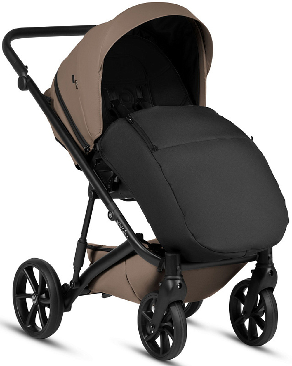 Детская коляска Tutis Viva 6 Plus Leather 3 в 1 с автокреслом Elo Lux EduSky Black 1612083 Cedar