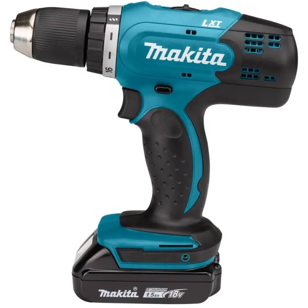 Makita DDF453SYX5 аккумуляторный шуруповерт (1 x 1.5 Ач, ЗУ) с набором бит DDF453SYX5/E-03084