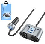 Разветвитель в прикуриватель HOCO Z51 2 USB-C+3 USB-A+2 U, 147W (серый)