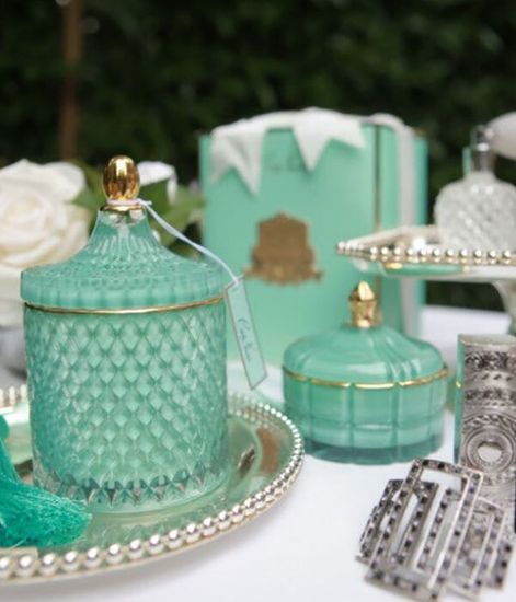 Лайм, бирюзовая свеча Арт-деко с кисточкой, Cote Noire