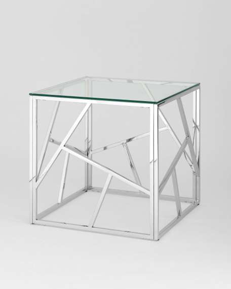 Журнальный столик 55*55 АРТ ДЕКО серебро