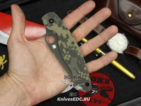 Складной нож Spyderco Military Camo C36GPCMOBK c клинком из стали CPM-S30V, рукоять G10