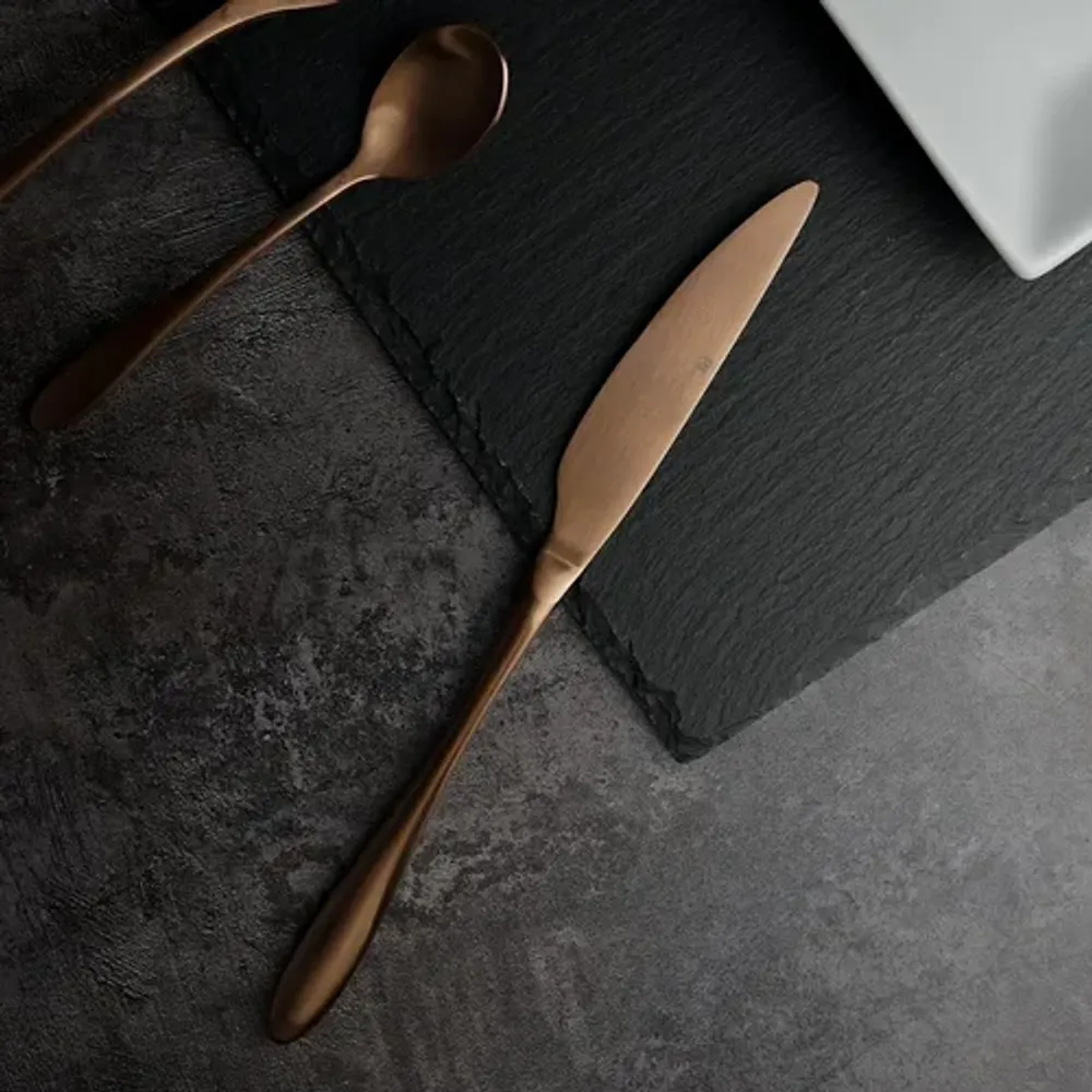 Нож столовый 23,5 см матовый цвет светлая медь PVD Alessi-Copper P.L. [12]