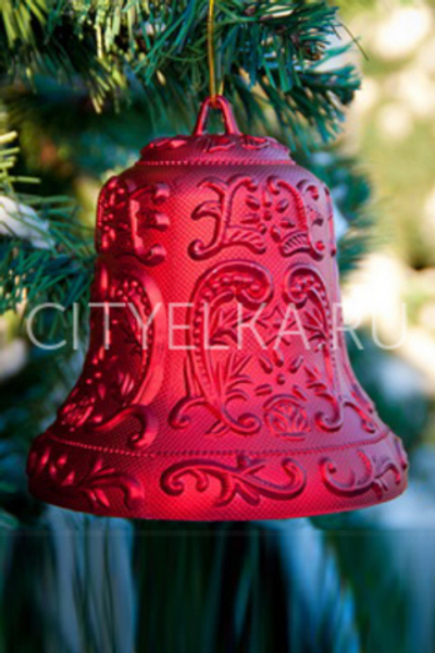 Колокольчик матовый с узорами, красный