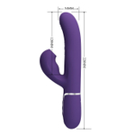 Фиолетовый вибратор-кролик с пульсацией Perdita - 22,8 см.