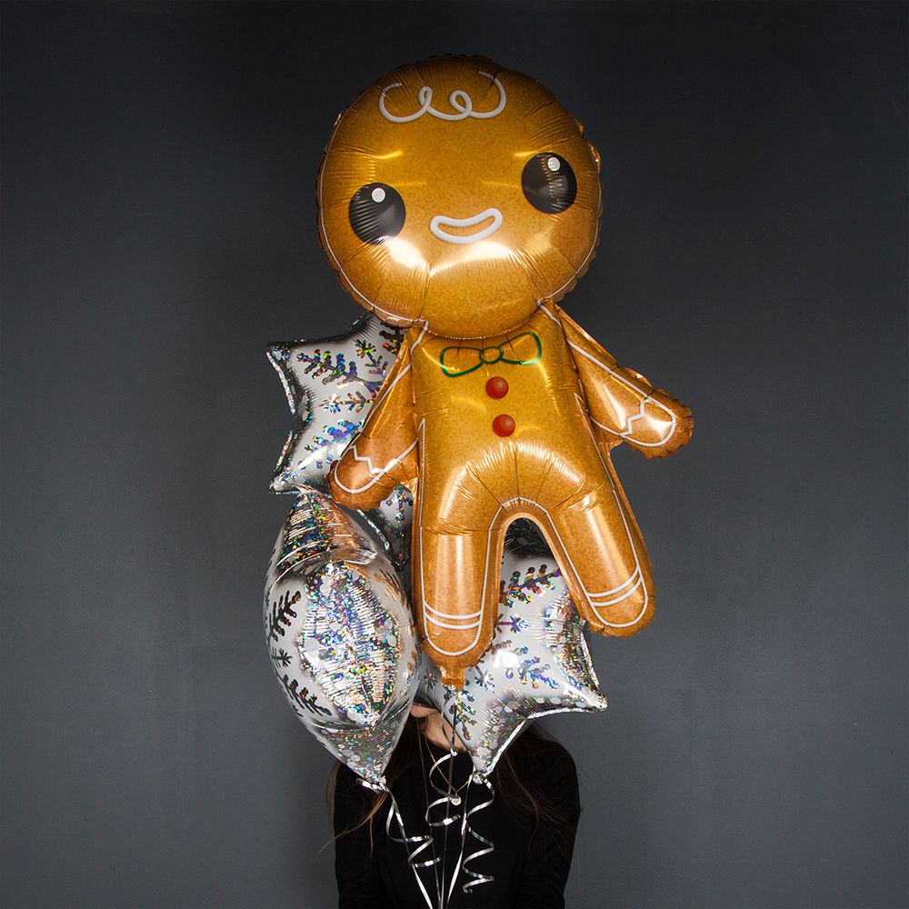 Шар (39''/99 см) Фигура, Пряничный человечек, 1 шт.