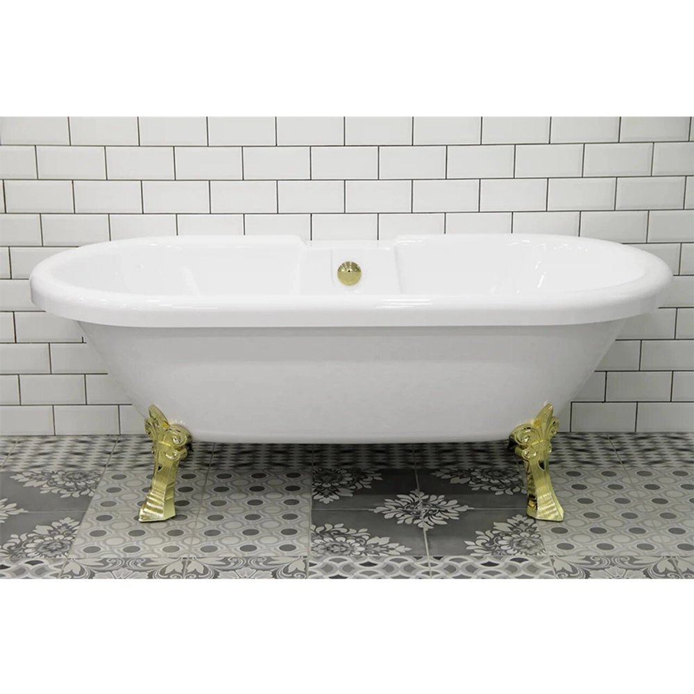 Акриловая ванна Radomir (Радомир) Леонесса 175х80, на ножках "лилия" Gold
