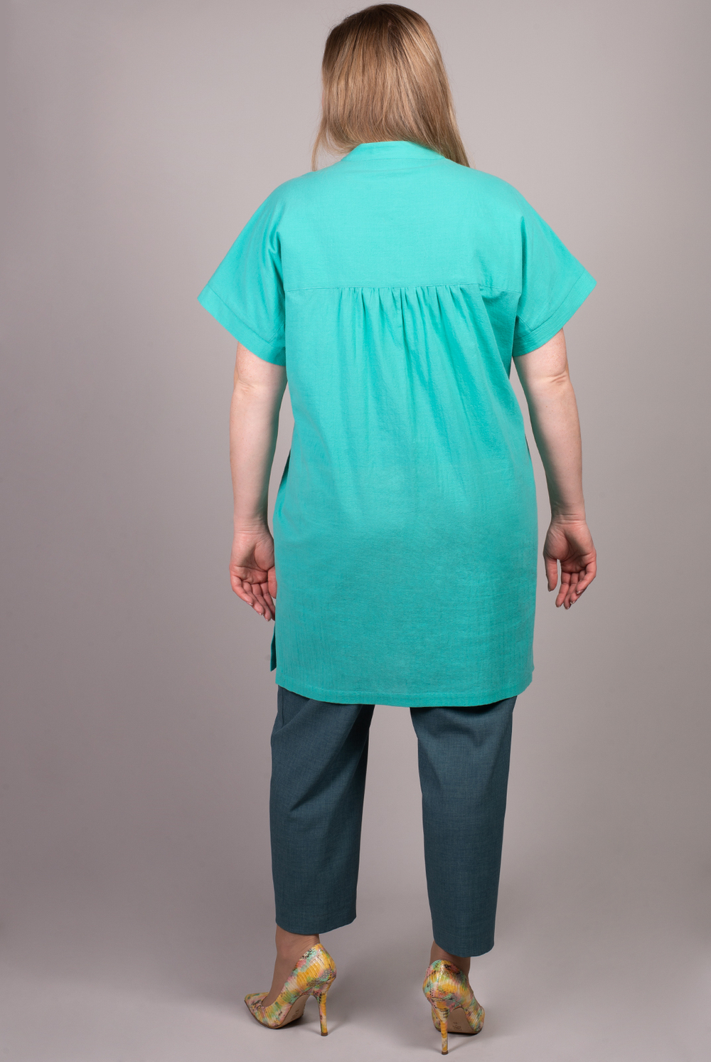 Летняя туника 3323АЕ, бирюза #52Б203323АЕ