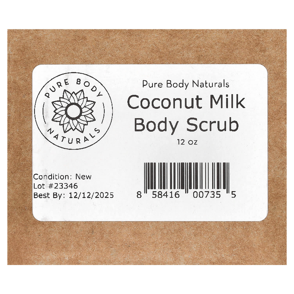 Pure Body Naturals, скраб для тела с кокосовым молоком, 340 г (12 унций)