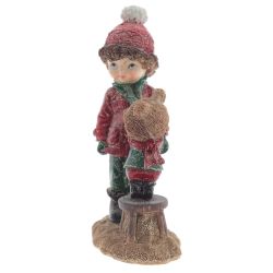 GAEM Фигурка декоративная "Мальчик и медвежонок", L8,5 W5 H13,5 см