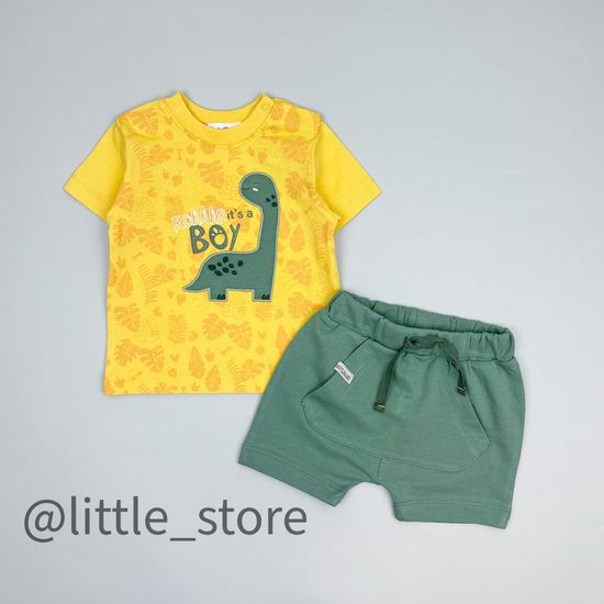 Комплект "Roaring dinosaur" с желтой футболкой