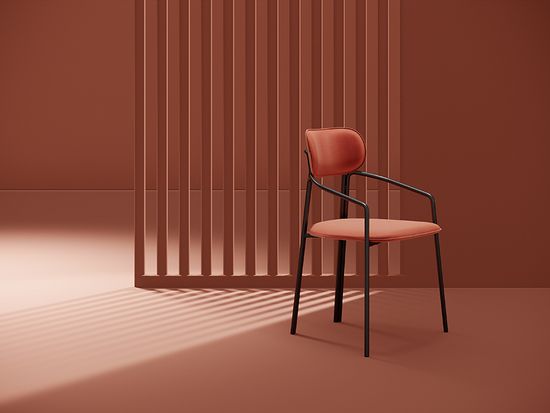 Стул ror, round, велюр, черный/темно-красный