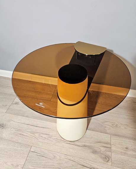 Стол журнальный Vicenza, стекло, металл, экокожа