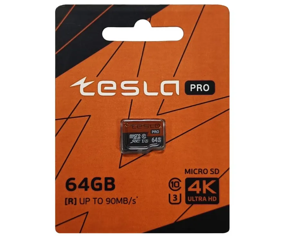 Карта памяти TESLA 64Гб microSDXC, C10/UHS-I U3 (TSLMSD64GU3)