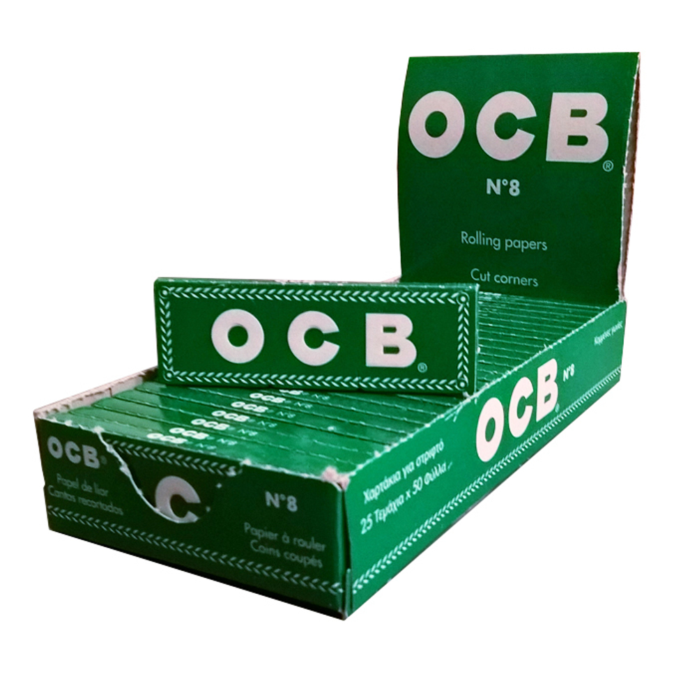 Бумага для сигарет блок "OCB" Green Single №8 50л*25шт