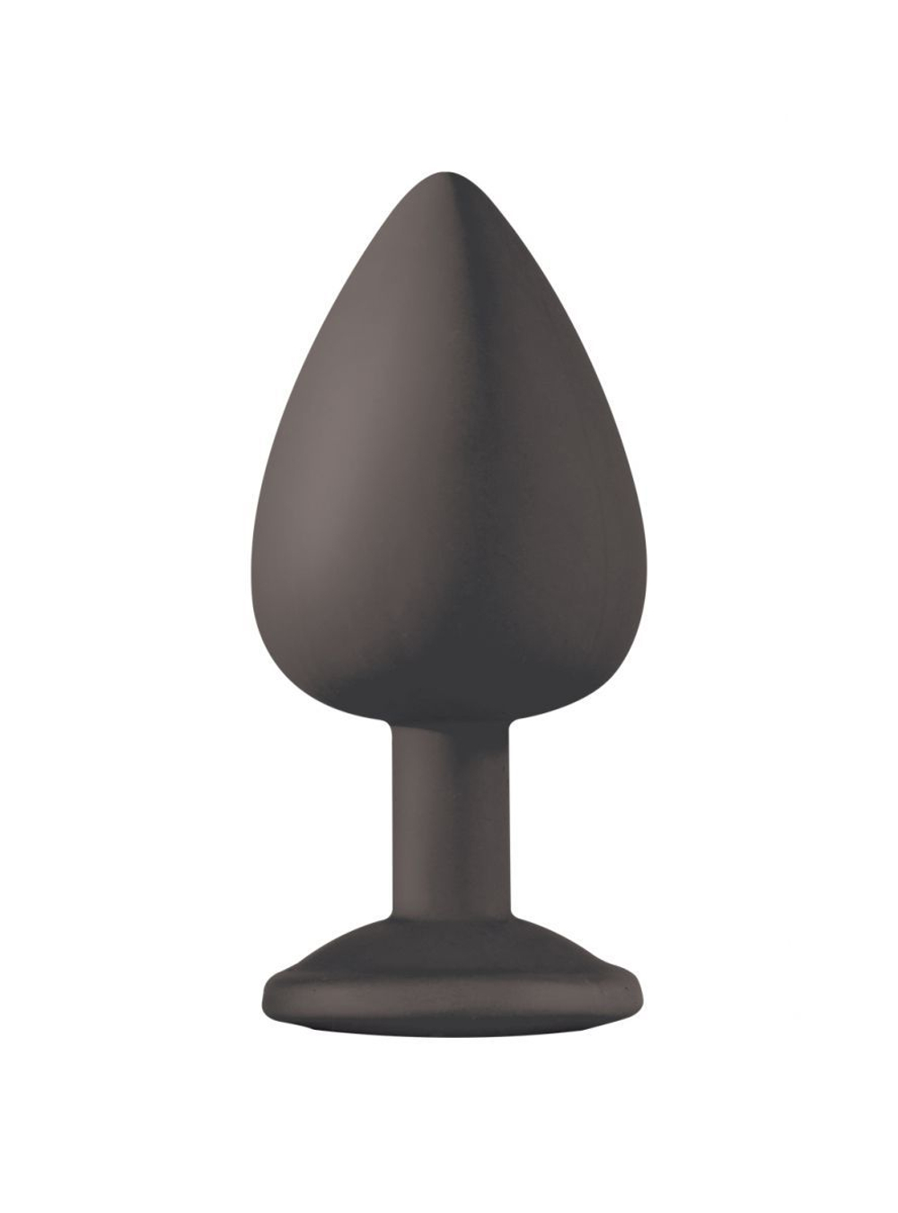 Чёрная анальная пробка Emotions Cutie Large с желтым кристаллом - 10 см.