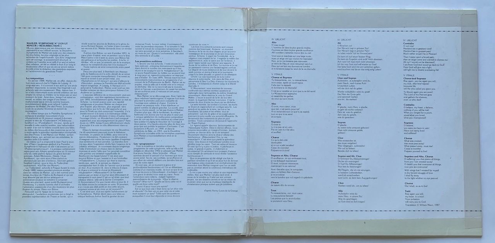 Винтажная виниловая пластинка LP Густав Малер Mahler City Of Birmingham Symphony Orchestra Sinfonie Symphony Симфония No. 2 (Germany 1987)