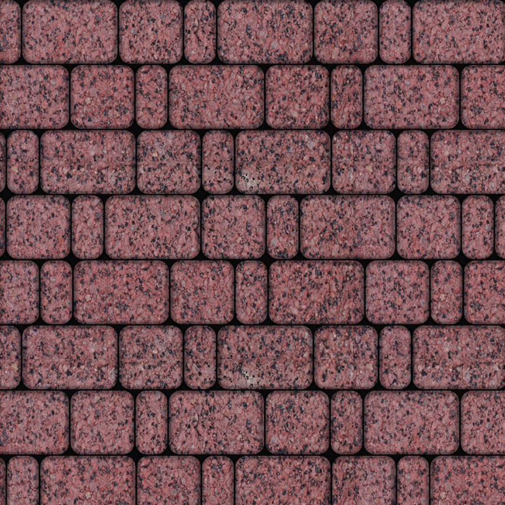 ТРОТУАРНЫЕ ПЛИТЫ КЛАССИКО - Б.1.КО.6 ГРАНИТ КРАСНЫЙ С ЧЕРНЫМ, КОМПЛЕКТ ИЗ 3 ВИДОВ ПЛИТ