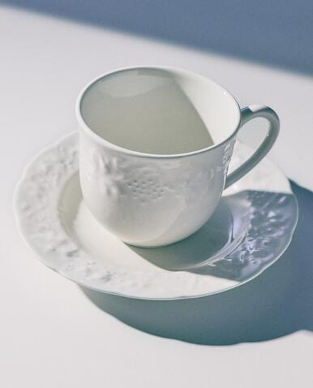 Zara Home чайная пара из фарфора, цвет кремовый, 11 см