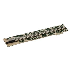 Трубочка металлическая ZEERO с ёршиком и наконечником в сумочке "Флора"