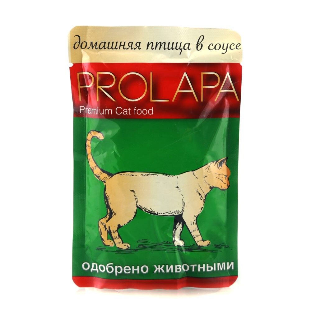 Prolapa Premium 100 г - консервы (пауч) для кошек с домашней птицей (соус)