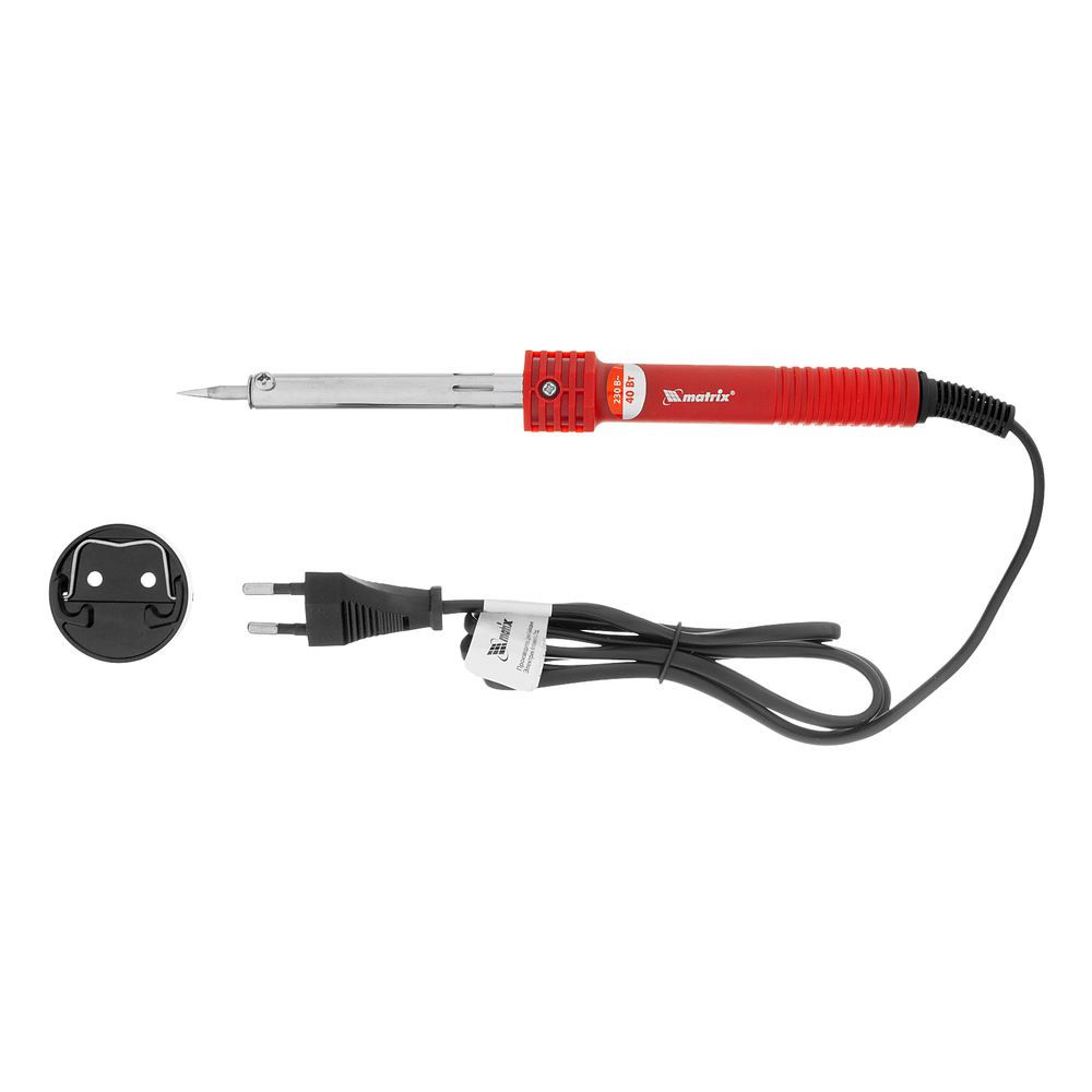 Паяльник, пластиковая рукоятка,медный наконечник с долговечным защитным покрытием, 40W// Matrix
