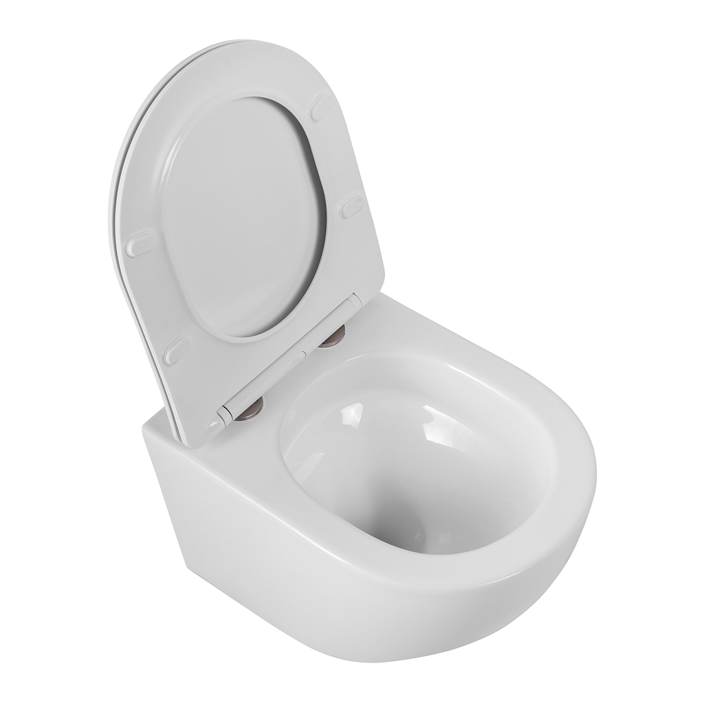 Унитаз подвесной безободковый с сиденьем и смывом TORNADO BelBagno SFERA-TOR BB046CH-TOR/SC