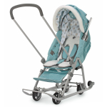 Санки-коляска "Ника детям 7-5" мятный с шишкой (серый каркас)
