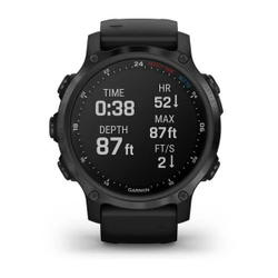 Умные часы Garmin Descent Mk2s угольно-серый корпус с DLC-покрытием, черный силиконовый ремешок