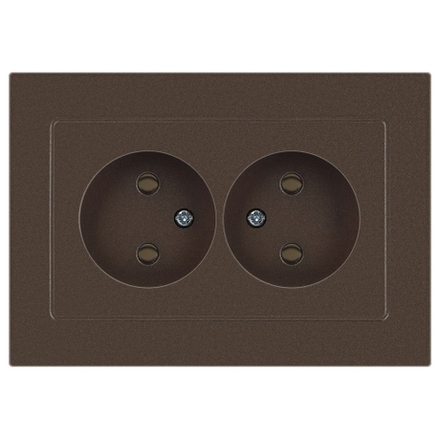 Розетка Intro Accent 6-204-08 двойная 2х2P 16А-250В IP20 СУ AL/CU бронза
