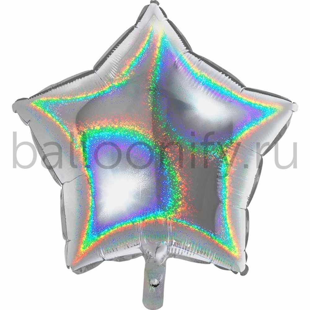 Фольгированная фигура, звезда, 18"/46СМ 18" Silver